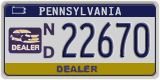 Pennsylvania, Dealer (N/D 12345 | P/R 12345)