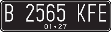 License plate of Indonesia, Regular plates