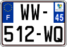 French license plate, SIV (temporary)
