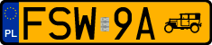 License plates of Poland, Oldtimers