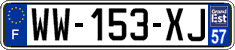 French license plate, SIV (temporary)