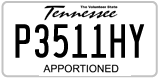 Tennessee, Apportioned