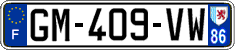French license plate, SIV (ordinary)