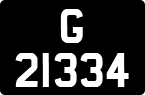 License plate of Gibraltar, Regular car plates (G 12345)