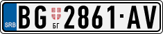 License plate of Serbia, Cars
