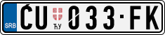 License plate of Serbia, Cars