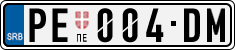 License plate of Serbia, Cars