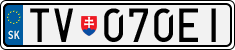 License plate of Slovakia, Cars