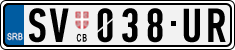 License plate of Serbia, Cars