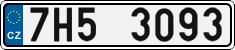 License plate of the Czech Republic, Cars (2001)