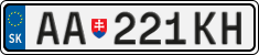 License plate of Slovakia, Cars