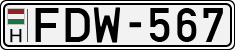 license plates of Hungary, Cars (1990)