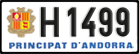 License plate of Andorra, Cars (A 1234)