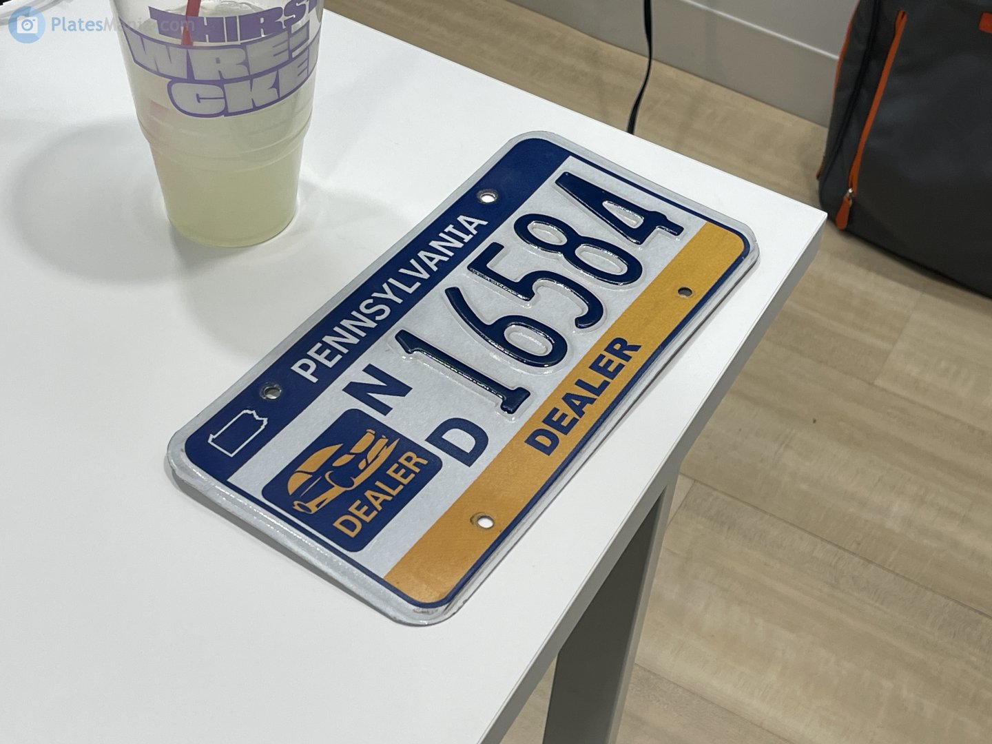 N/D 16584, License plate without vehicle 
