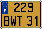 French license plate, FNI