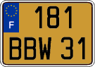 French license plate, FNI