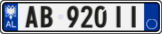 License plate of Albania, Cars (2011)