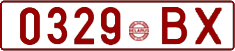 License plate Belarus, Cars (1992)