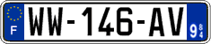 French license plate, SIV (temporary)