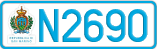 License plate of San Marino, Cars (A1234)