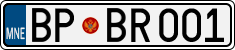 License plate of Montenegro, Cars