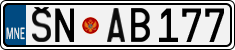 License plate of Montenegro, Cars