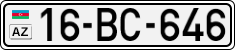 License plate of Azerbaijan, Cars