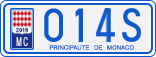 License plate of Monaco, Cars