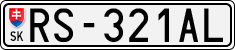 License plate of Slovakia, Cars
