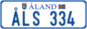 License plate of Åland, Cars (ÅLA 1234)