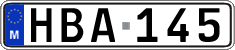 License plate of Malta, Regular plates (ABC 123)