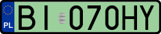 License plates of Poland, Electric vehicles