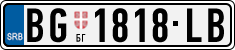 License plate of Serbia, Cars