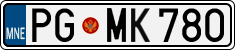 License plate of Montenegro, Cars