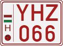 license plates of Hungary, Slow vehicles (red) (1990)