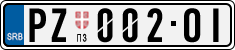 License plate of Serbia, Cars