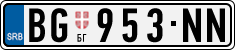 License plate of Serbia, Cars