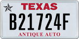 Texas, Specialty plates (A12345B)