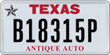 Texas, Specialty plates (A12345B)