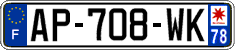 French license plate, SIV (ordinary)