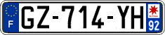 French license plate, SIV (ordinary)