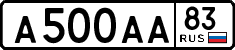 License plate Russia, Cars