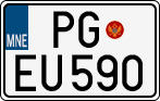 License plate of Montenegro, Cars