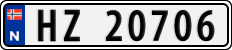 License plate of Norway, Cars