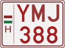 license plates of Hungary, Slow vehicles (red) (1990)