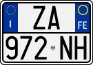 License plate of Italy, Cars (1994 year series)