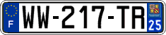 French license plate, SIV (temporary)