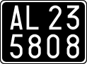 License plate of Italy, Cars (1927 year series)
