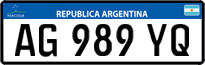 License plate of Argentina, Cars (Mercosur, AB 123 CD)