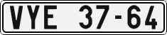 License plate of the Czech Republic, Cars (1960)